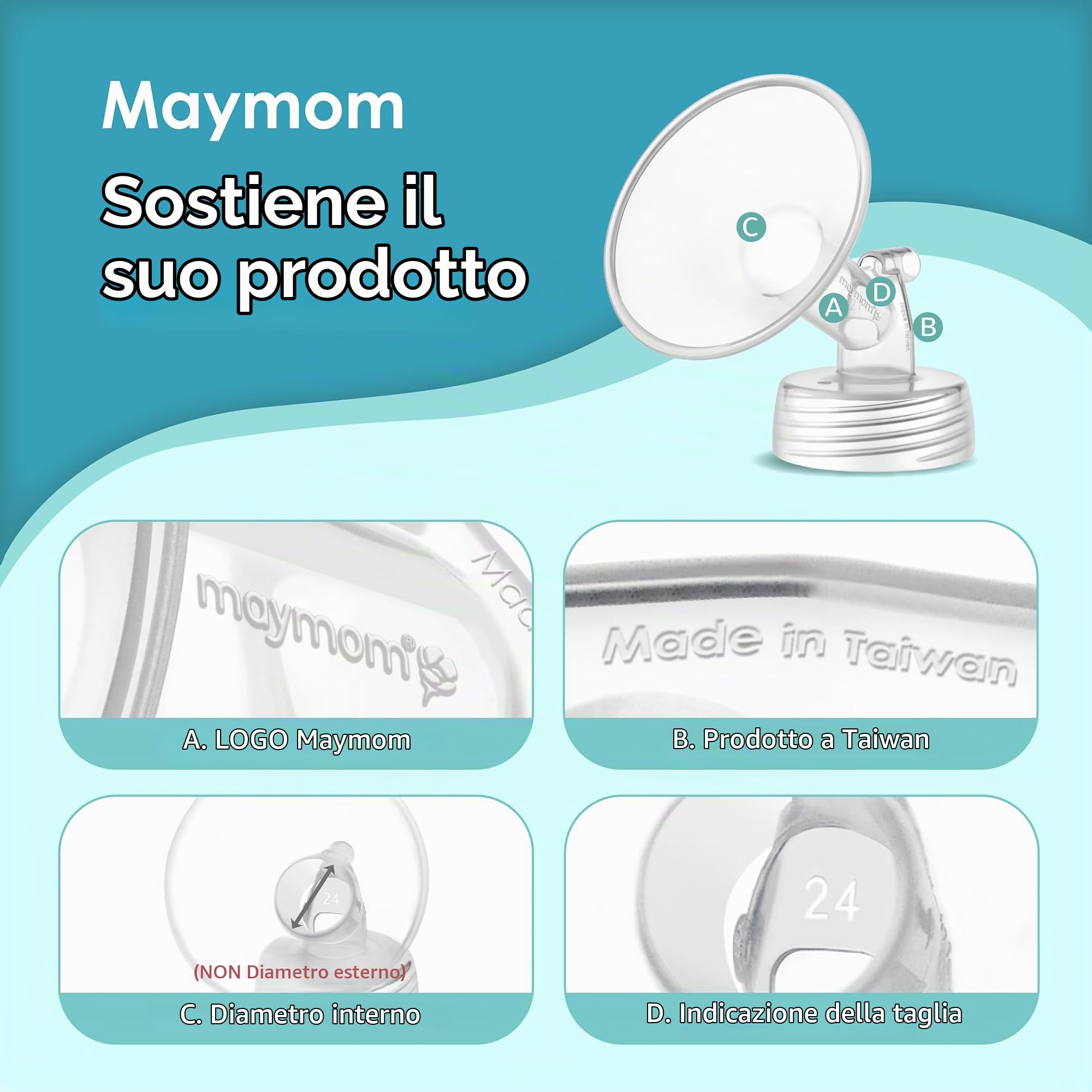 Maymom Ricambi per Tiralatte Compatibili con Spectra S2 e S1, Kit di Ricambio con Flangia da 21 mm, Valvola a Becco d’Anatra, Tubo, Bottiglia e Parariflusso, Accessori Non Originali