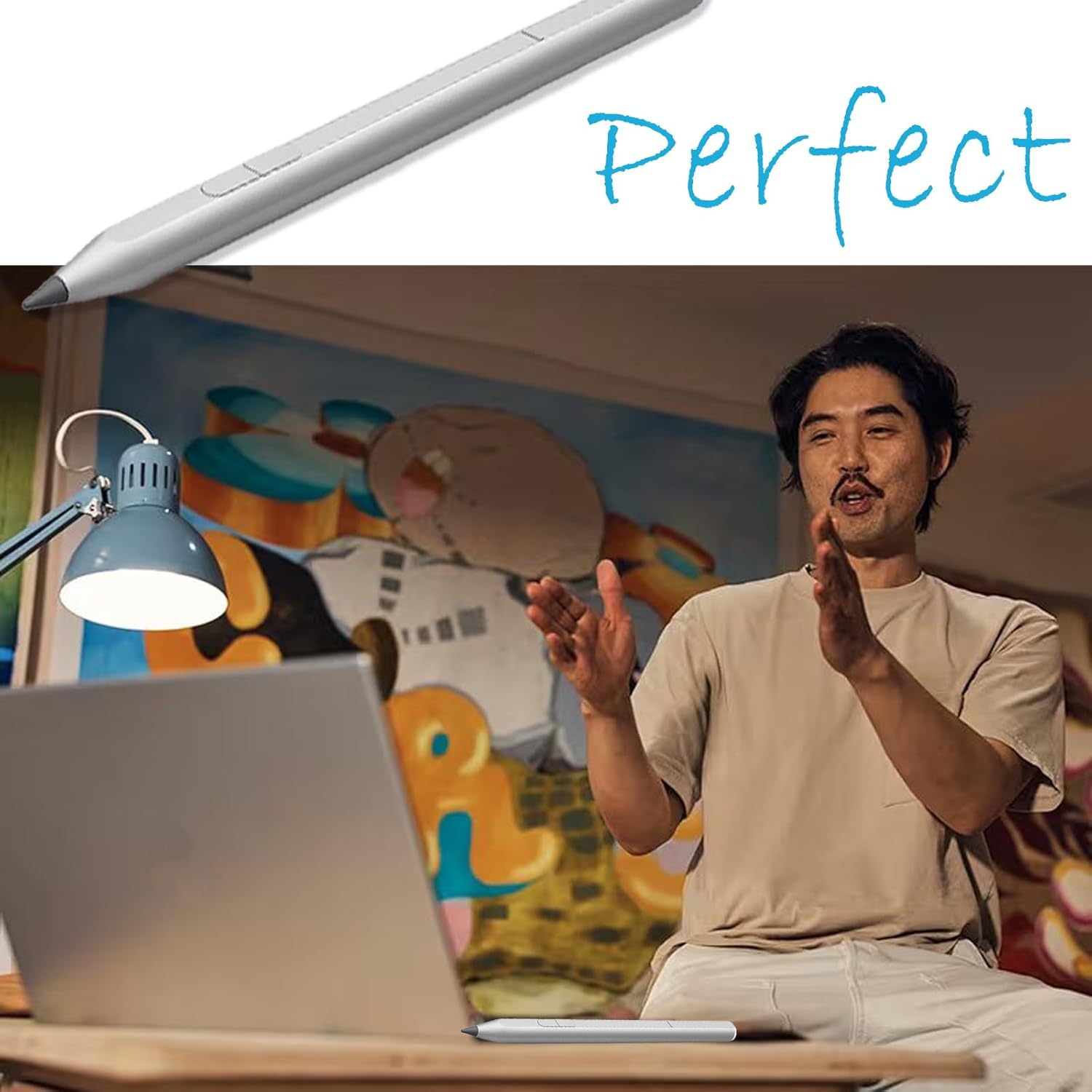 Rechargeable MPP 2.0 Tilt Pen for HP Rechargeable MPP 2.0 Tilt Pen for HP Envy X360 Pavilion X360 Specter X360 Spectre X2 Envy X2,4096 Pressure and Palm-Rejection (Silvery,3J122AA)