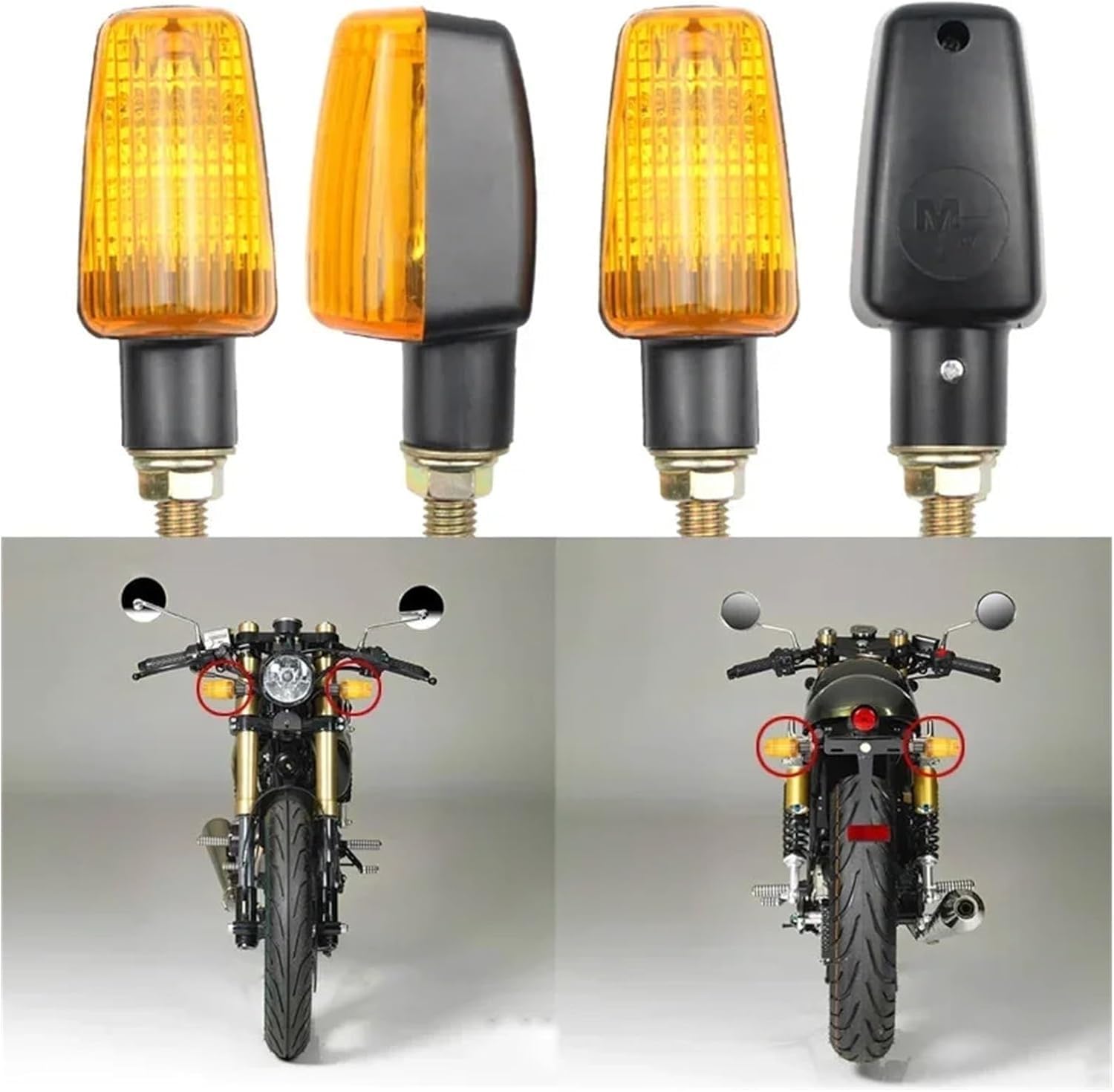 Generic Mini uniwersalne wskaźniki 2 szt. Uniwersalne kierunkowskazy motocyklowe, kierunkowskazy, bursztynowe akcesoria motocyklowe