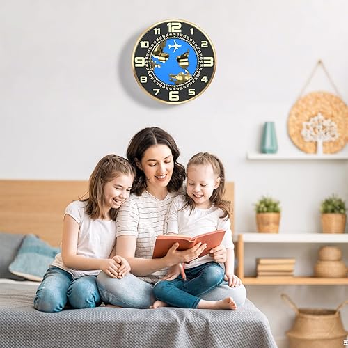 Miniatura 2 de Reloj de pared decorativo, funciona con pilas (AA batería no incluida), 12 pulgadas, marco de metal, silencioso sin tictac, textura de alta gama,