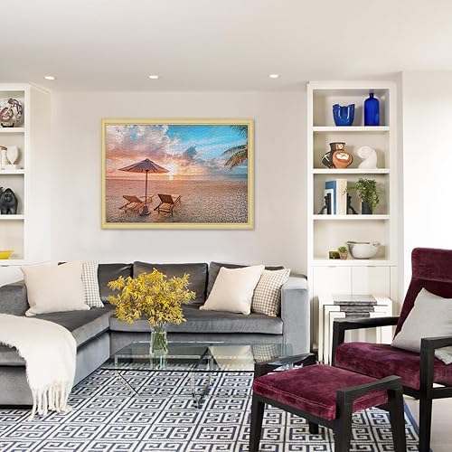 Miniatura 7 de crowm Rompecabezas de 1000 piezas, rompecabezas hawaianos para niños y adultos, hermosas escenas de playa, un rompecabezas del amanecer y atardecer