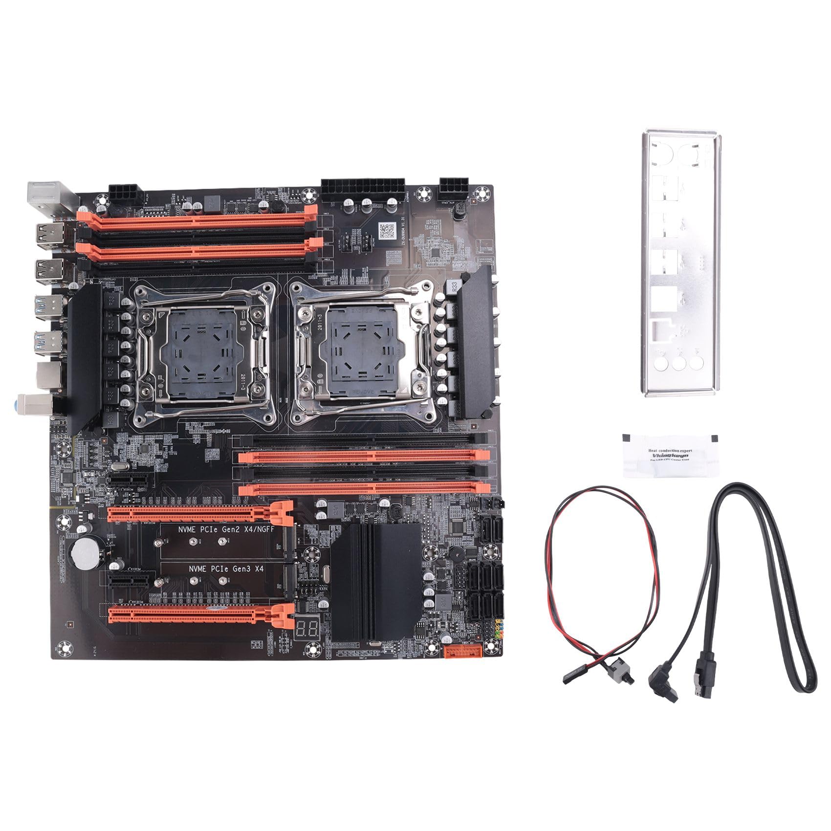 X99 Dual CPU płyta główna + kabel + kabel przełącznika + przegroda + pasta termoprzewodząca LGA 2011 DDR4 2011-V3 płyta główna CPU
