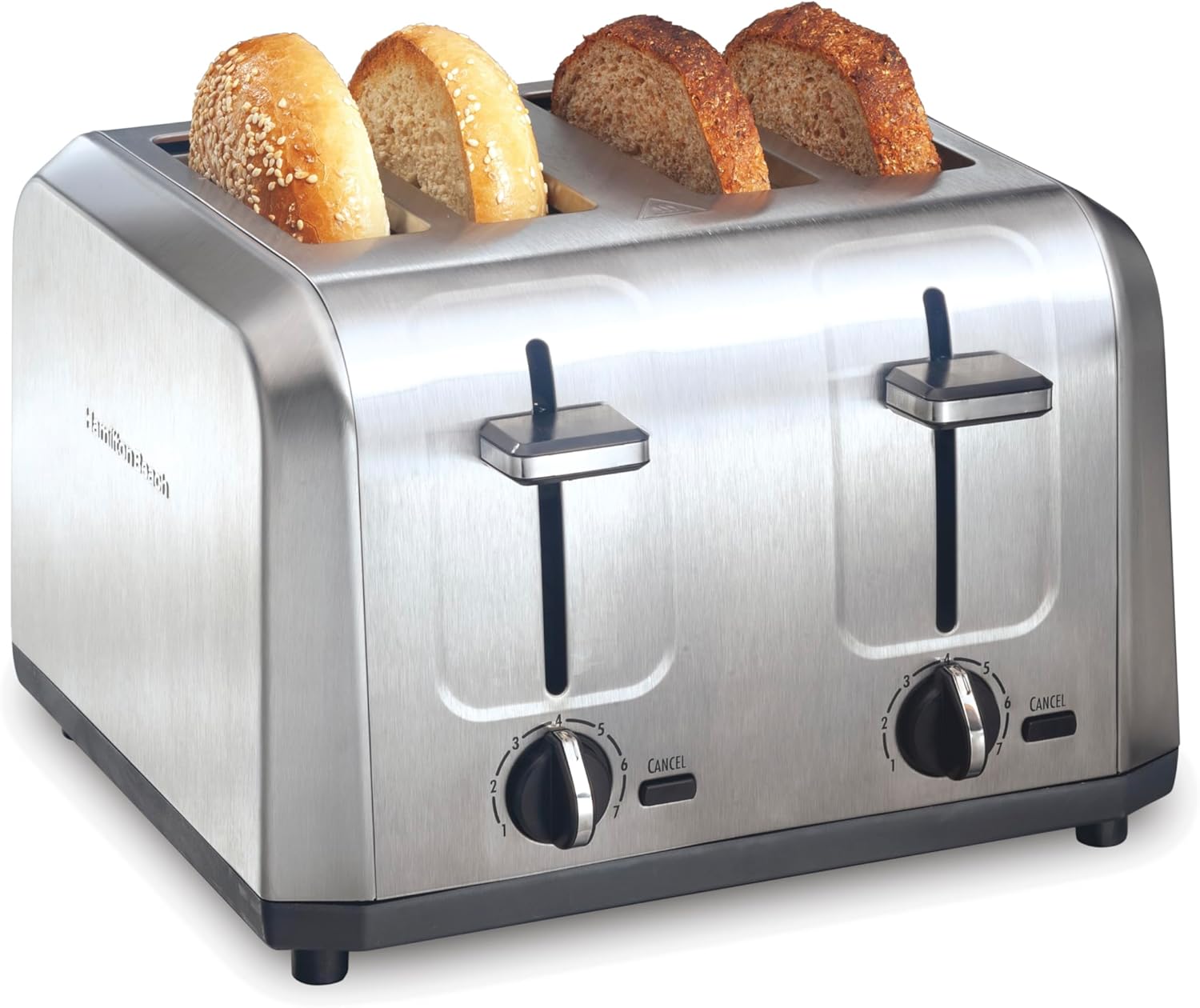 Hamilton Beach Wide-Slot 4 Slice All Stainless Toaster, Stainless Steel, R24714 (Renewed)