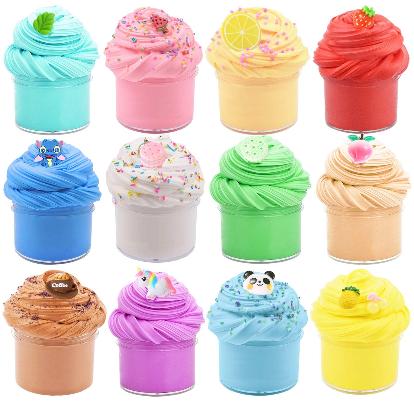 iMelitoy Butter Slime Kit for Girls 12 Pack with Scent, Great Color and Texture Experience, Birthday, Party Favors, Easter Basket Stuffers, Stress Relief Toy for Boys Girls
