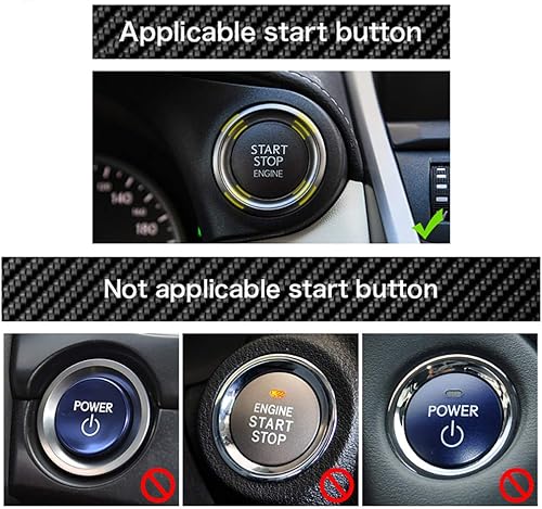 Miniatura 3 de AIRSPEED Etiqueta engomada del botón de arranque del motor del coche de fibra de carbono para Lexus IS250 IS200 IS300 ES350 ES330 GS300 NX300 NX200T