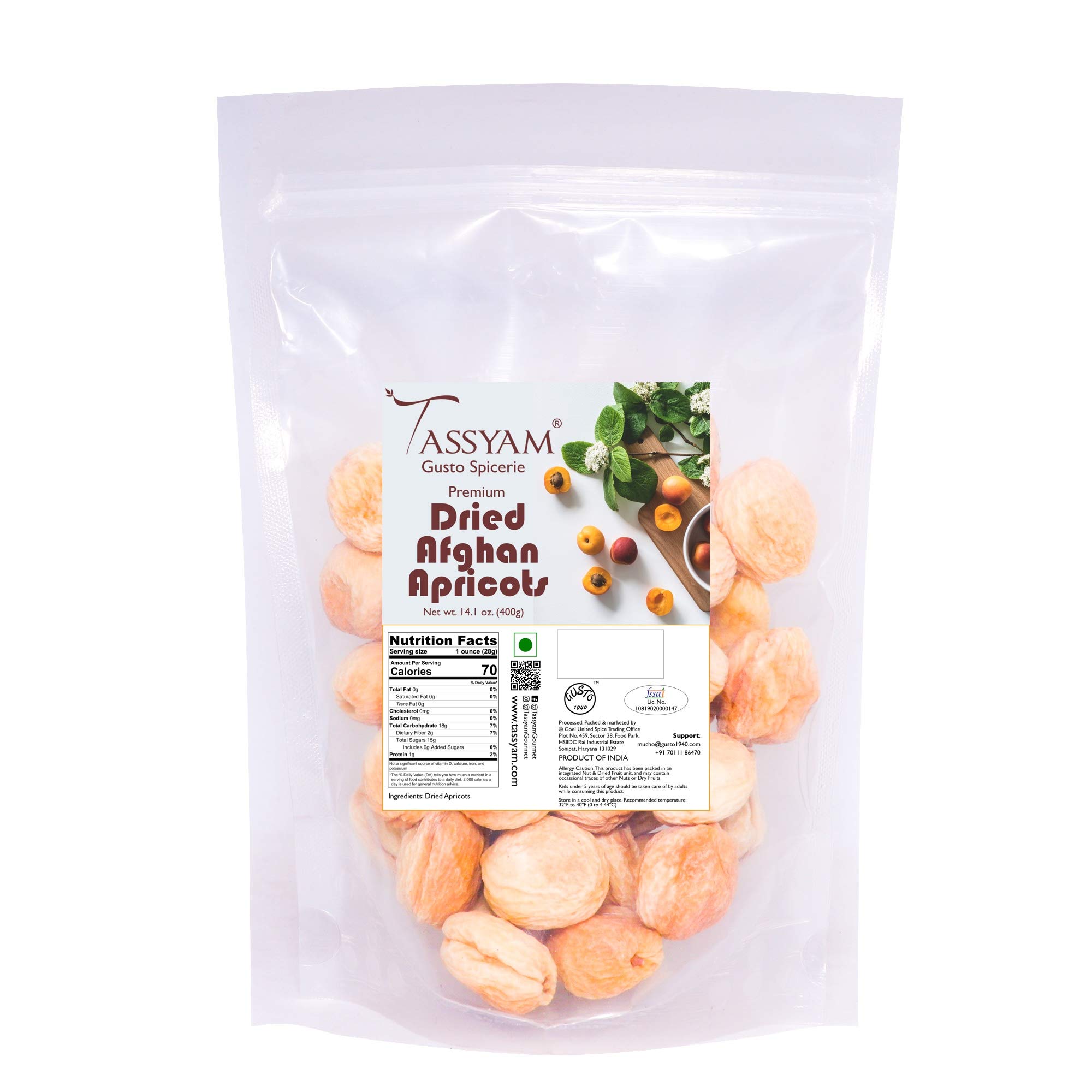 Premium Imported Khubani 400gm(14.10 OZ), Dried Jardalu/ Apricots Pouch