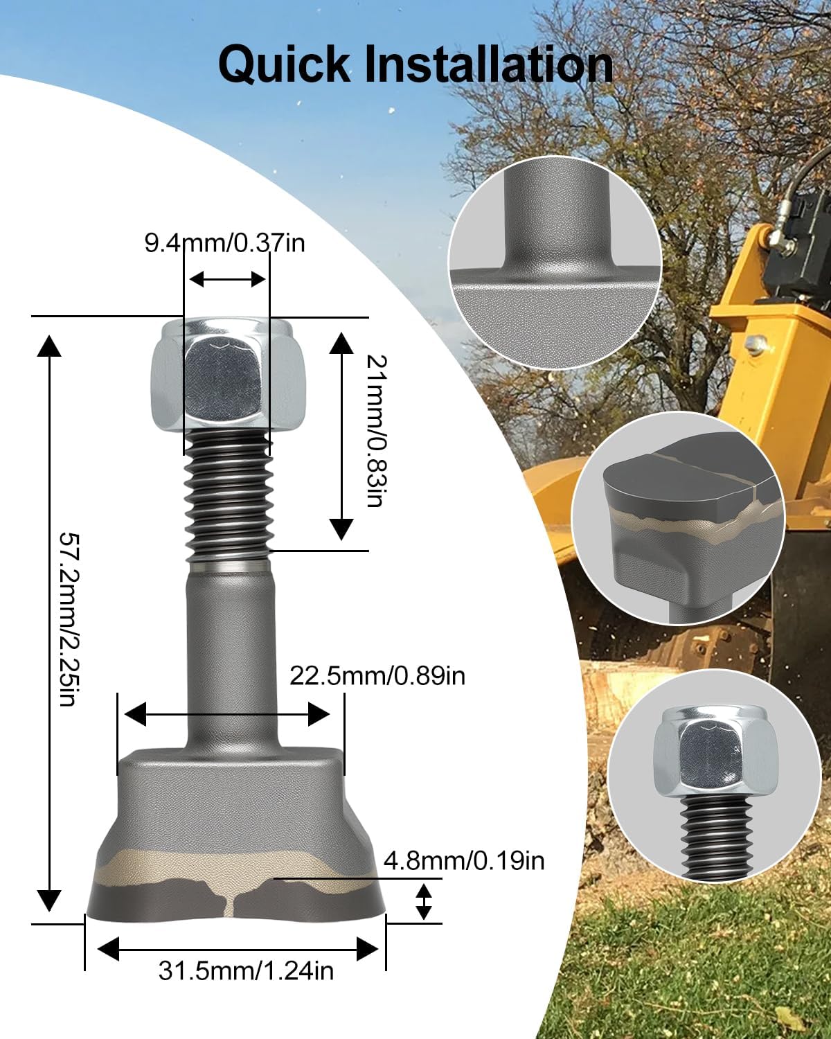16 Pcs Stump Grinder Teeth Compatible with Yellow Jac-ket Grinder Teeth Replacement