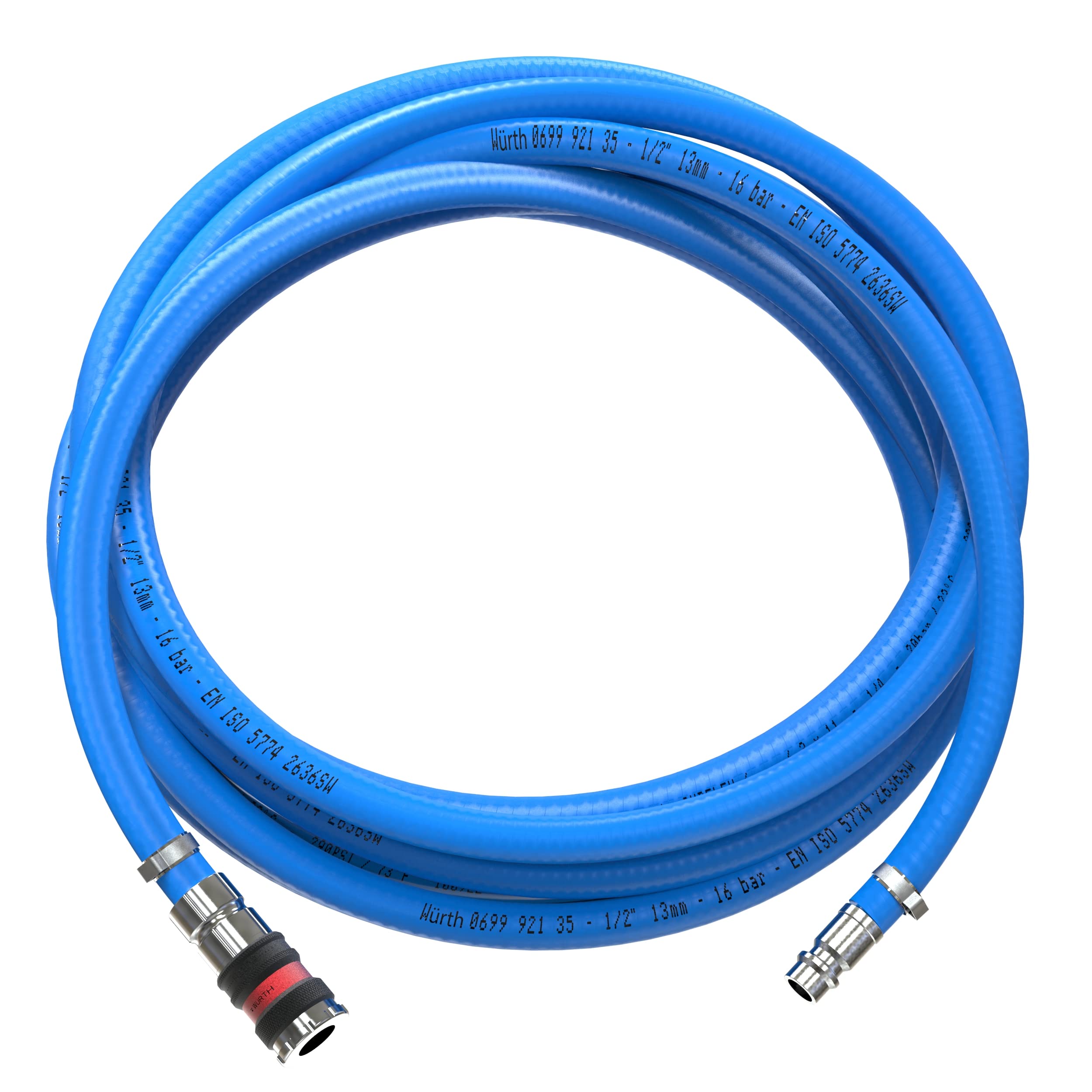 AUPROTEC Würth - Tubo ad aria compressa in PVC + attacco di sicurezza S 2000 (10 m, diametro interno 13 mm), 10 m Meter