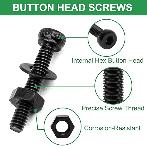Miniatura 6 de FOLIV Kit surtido de tornillos y tuercas métricos, 780 piezas M2 hexagonal, tornillos hexagonales y arandelas de tuercas, tornillos hexagonales