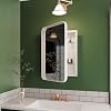 16x24 Bathroom Storage Cabinet, Metal Frame Arched Recessed Wall Cabinet with Mirrored Adjustable Shelves Medicine Cabinet for Bathroom, Bathroom Entryway White - Square
