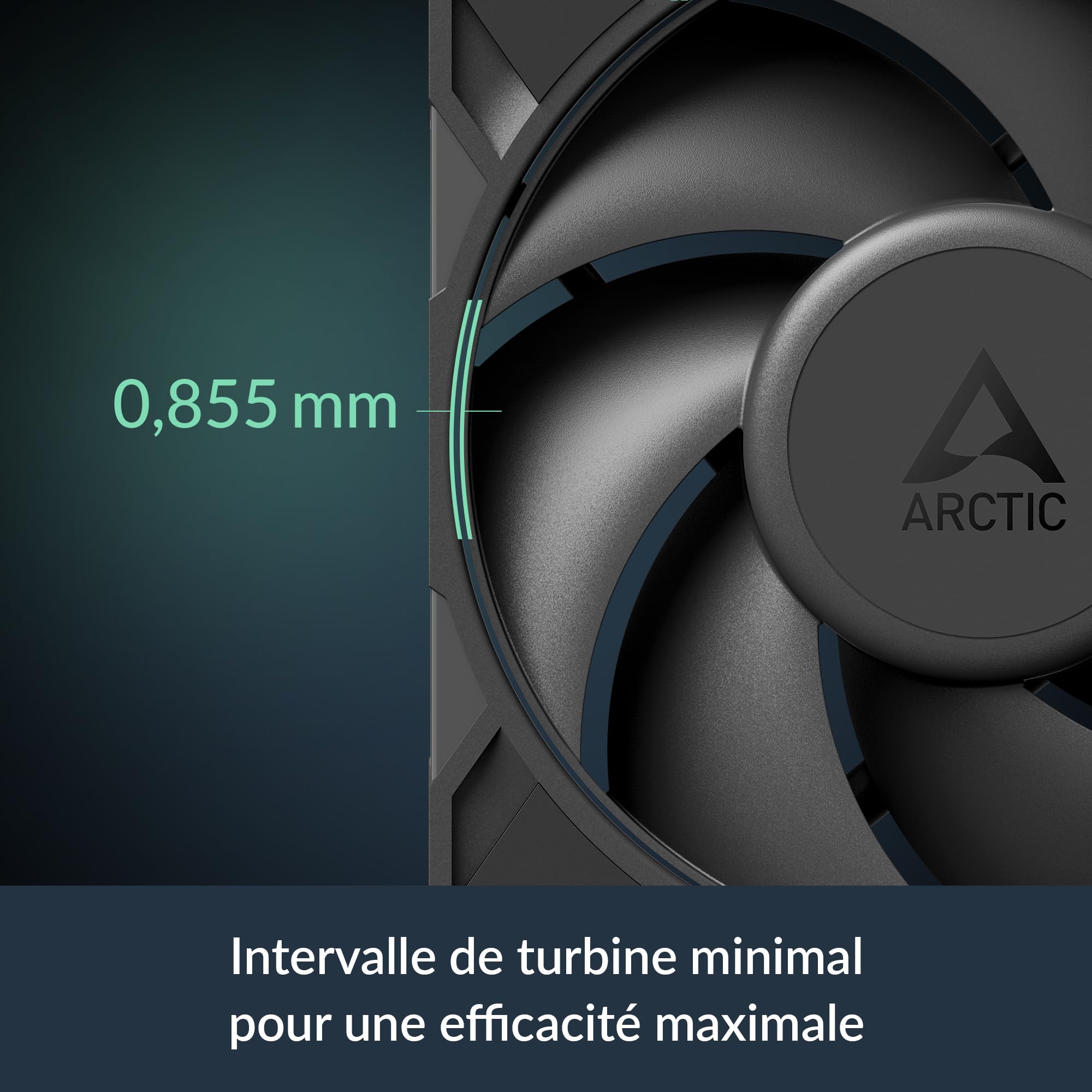 ARCTIC P12 Pro - Ventilateur Puissant et Haut de Gamme, Ventilateur PWM 120 mm, 600-3000 rpm, 0 rpm <5% PWM, Palier à Douille Hydrodynamique, 4 Broches - Noir
