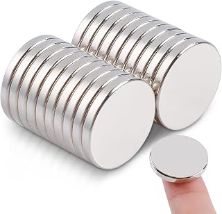 MAGXCENE 20Pcs Strong Neodymium Disc Magnets, 0.6 x 0.08inch Round Rare Earth Magnets Heavy Duty, Small Magnets Neodymium for Fridge, Office, Industrial, Scientific, Models, Whiteboard