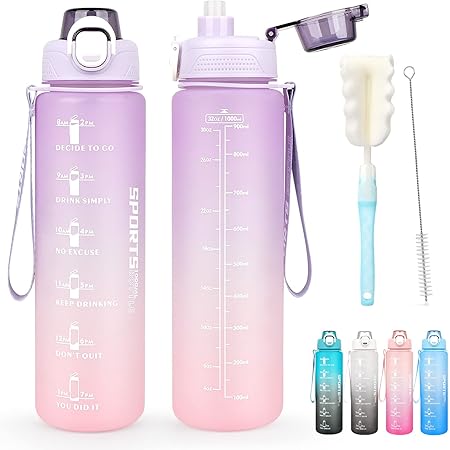 Borraccia Sportiva 1L Motivazionale - Senza BPA, Con Indicatori Di Tempo, Per Fitness, Scuola, Ufficio - Foto 11