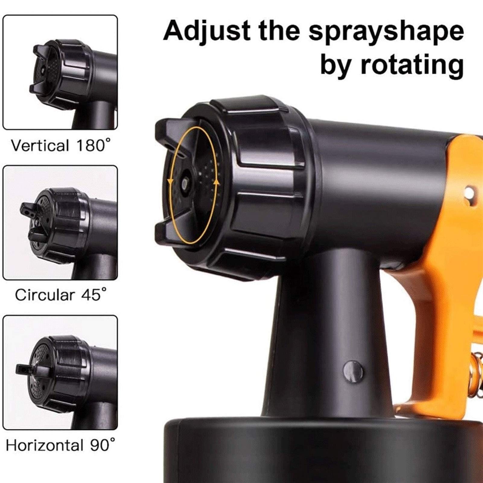 Pulverizador de Pintura portátil, Pistola de pulverización de Pintura eléctrica de 400 W y 800 ml con 3 Patrones de pulverización, contenedores Desmontables de 800 ml, fácil de pul