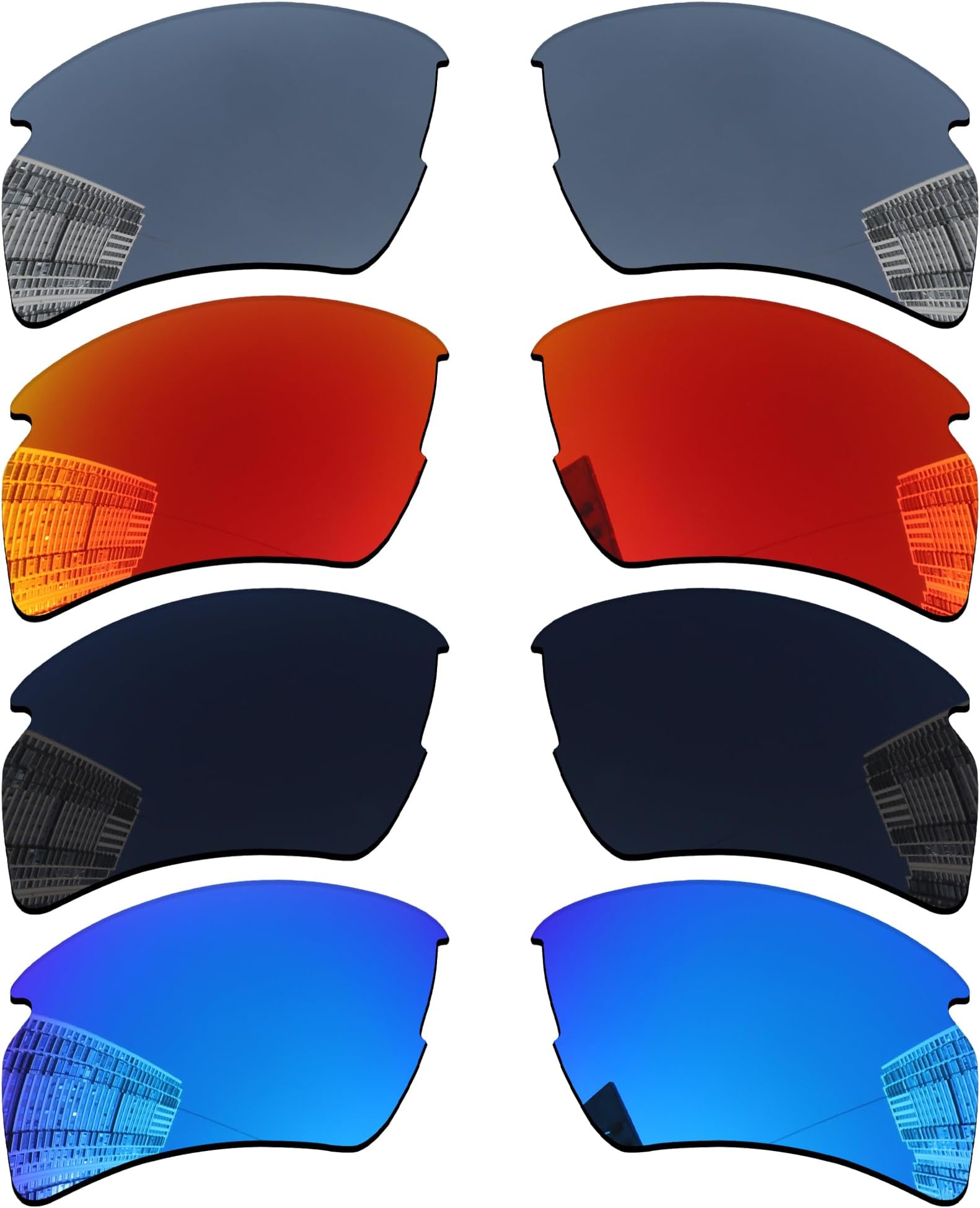 Acefrog 4 Pairs Polarized Replacement Lenses for Oakley Flak 2.0 XL OO9188 Sunglasses, Perfectly Fit, Shatterproof, Anti-scratch, Value Pack