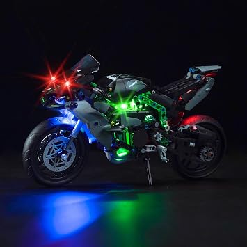 LocoLee LED Light Kit Compatible with LEGO Kawasaki Ninja H2R Motorcycle 42170 No Models Only Light Creative Lighting Set Accessories Compatible with LEGO Kawasaki 42170 Set