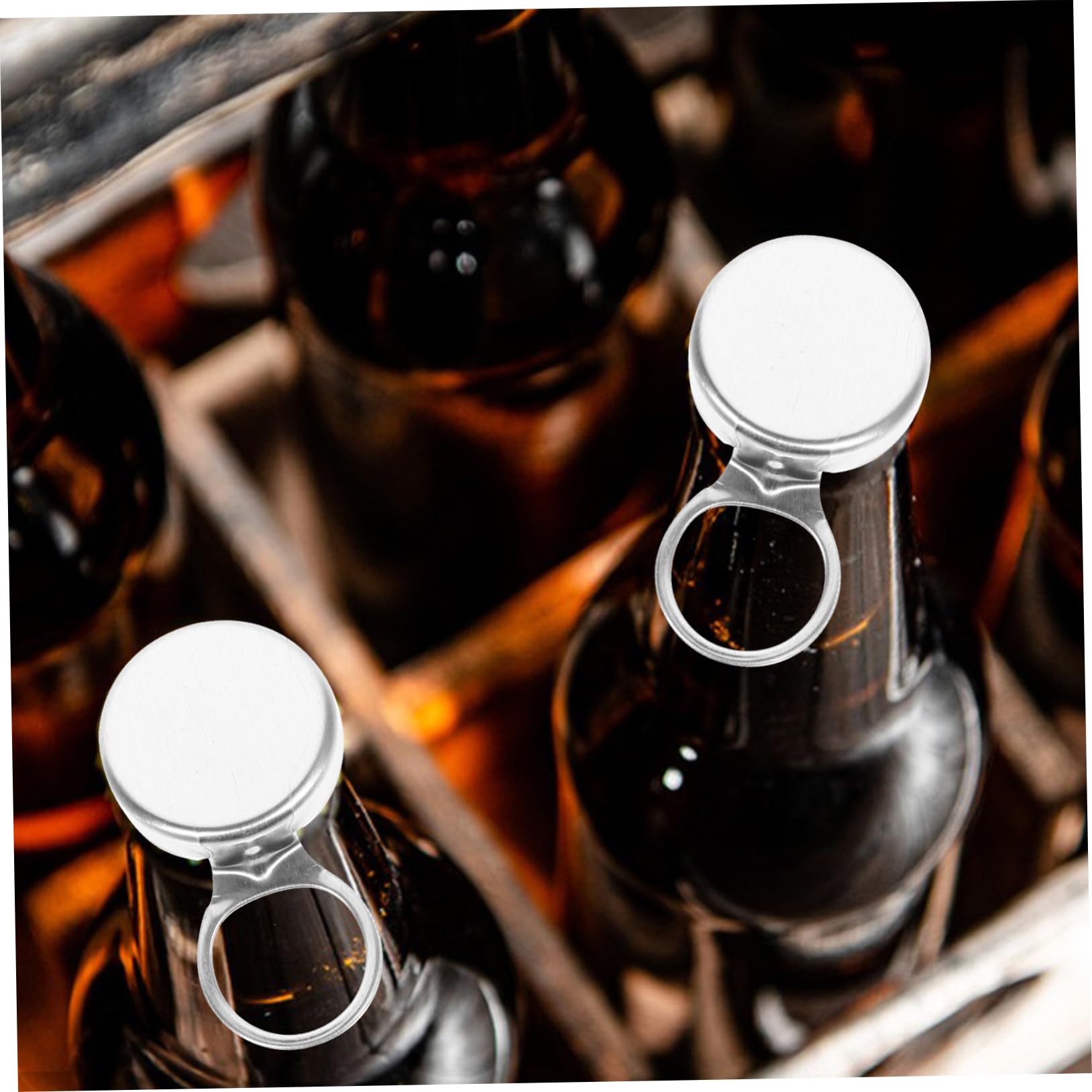 Garneck 24pcs Aluminum Beer Bottle Caps Reusable Soft Drink Leak Seal for Home Office Bar and Parties Soda Can Lids Keeper