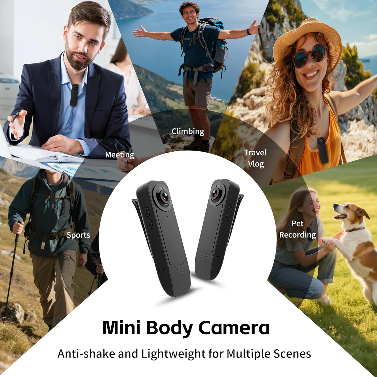 1080P HD Mini Body Camera, Small POV Cam with 4HR Battery and Night Vision Wearable Security Camera with Motion Detection,Loop Recording Body Cam for Meeting, Guard, Travel Vlog, Personal Recording
