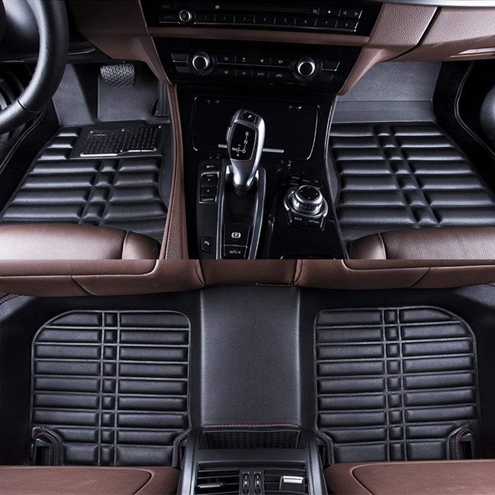 Big Hippo Car Floor Mat Compatible Honda Civic 2016-2018 Leather Front&Rear Waterproof Auto Floor Mat Carpet-All Weather Protector Mat 3 Piece Set(Black)