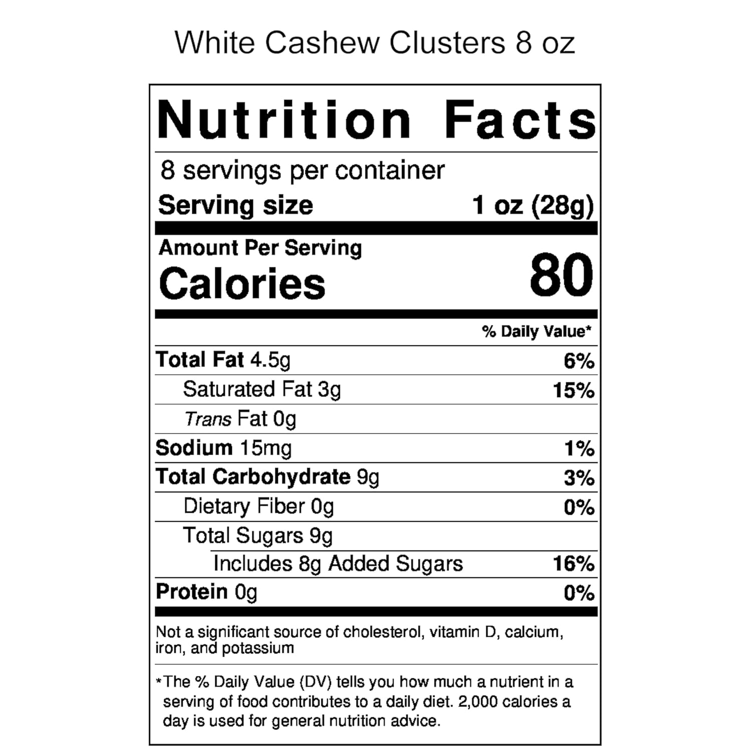 Amish Home Made Candies - Three 8 oz. Bags (White Cashew Clusters)