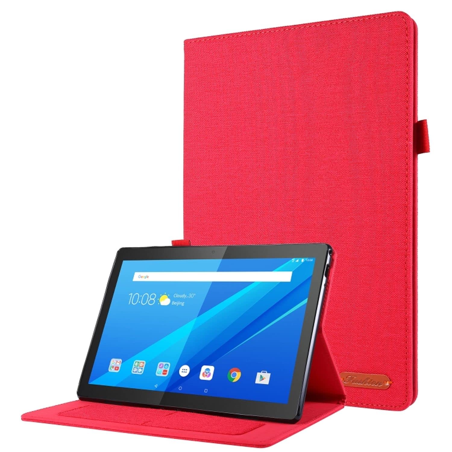 Protection à rabat Lenovo Tab P10 rouge antichoc König Design - 6