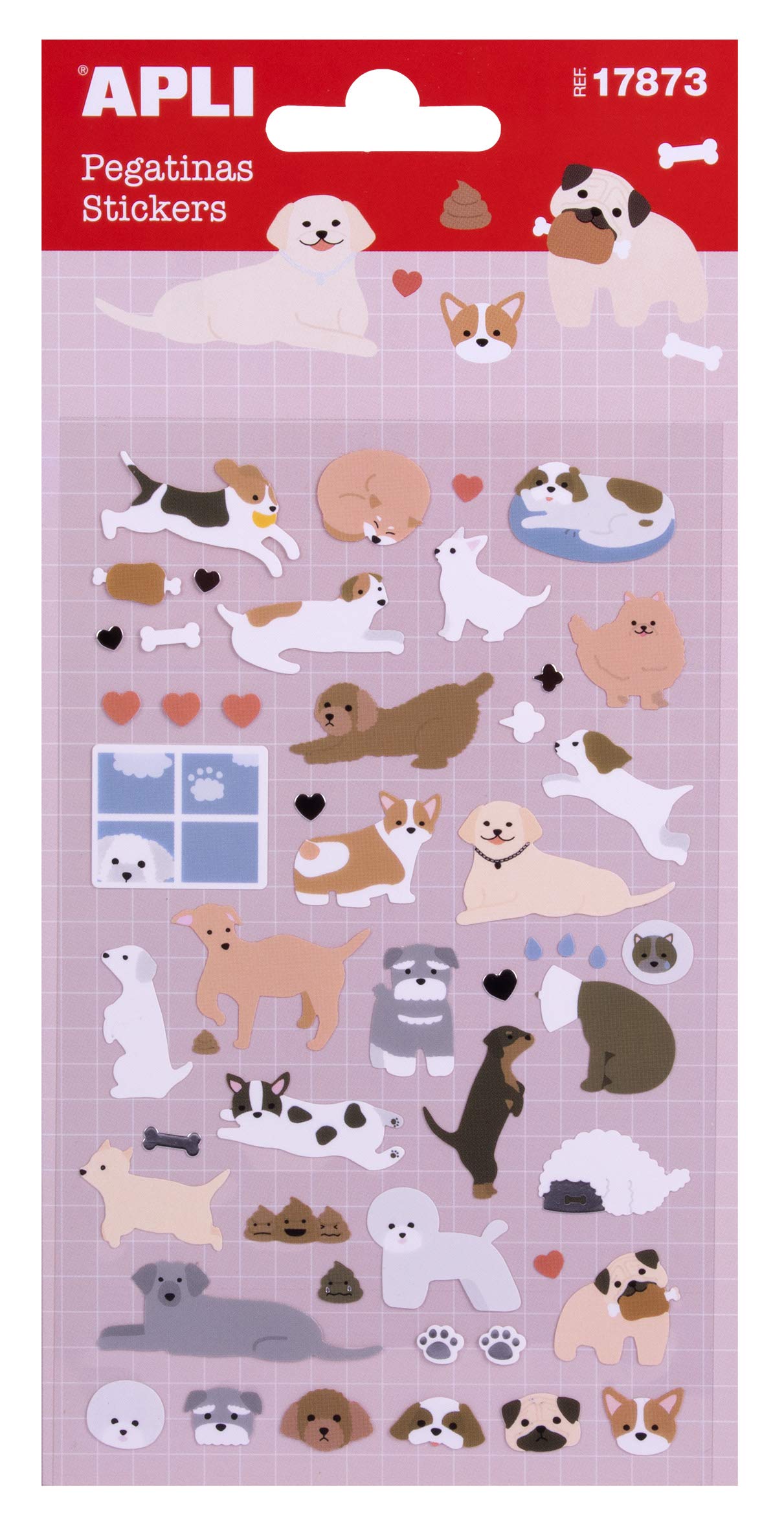 Autocollants Chiens Réalistes APLI Kids - 20 Stickers Adhésifs Permanents Pour Scrapbooking, Décoration, Loisirs Créatifs - 7