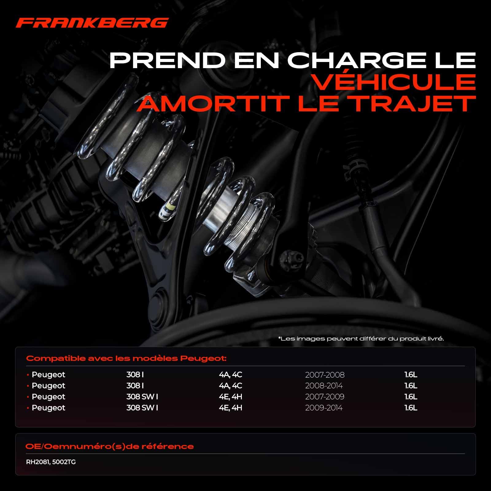 Frankberg 2 ressorts de suspension pour essieu avant 5002TG | Compatible avec: ,