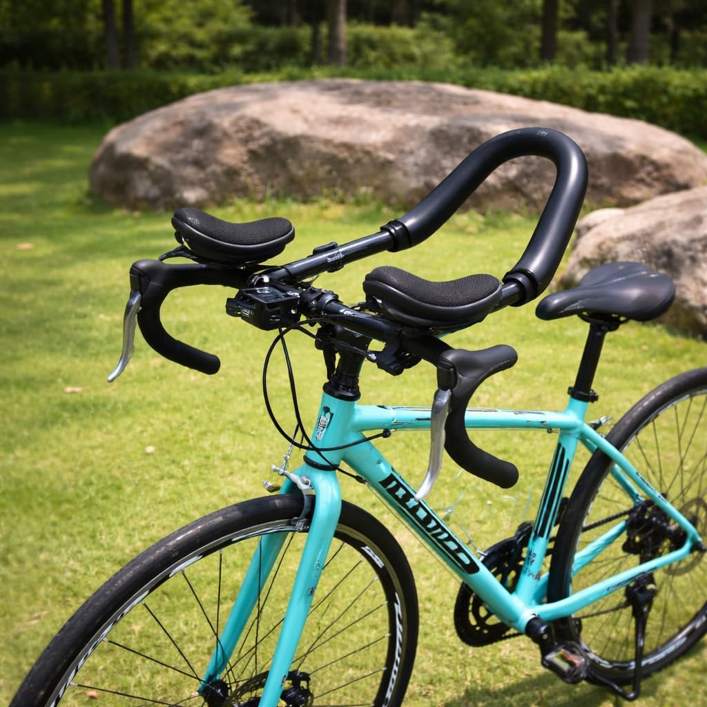Bikes Aero Bar, Bikes Armrest Handlebars Comfortable Pads with U Shaped Handles for Road Bikes for Rest While Riding