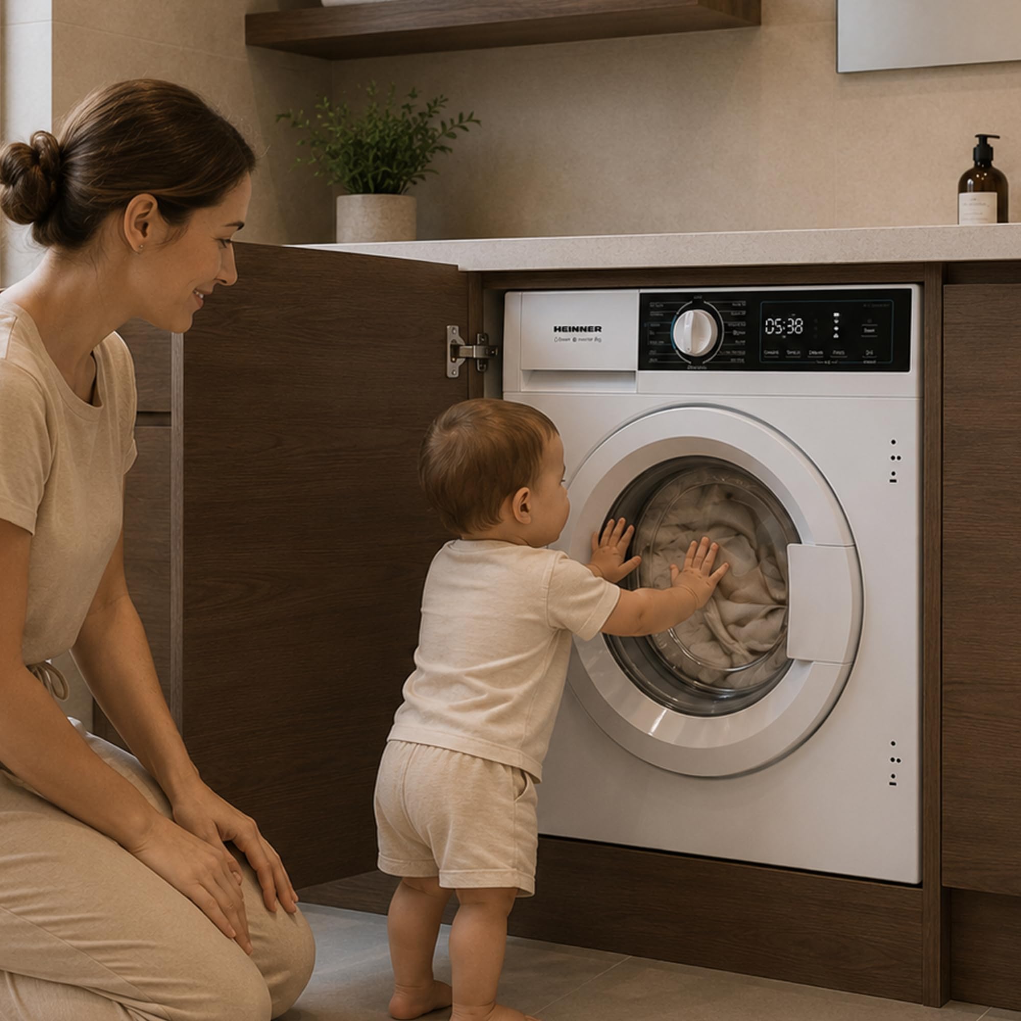 HWM-BI814IVA+++ Einbauwaschmaschine – 8 kg – 1400 U/min – Energieklasse A – Motor Inverter – 15 Programme – Weiß – 5 Jahre Garantie