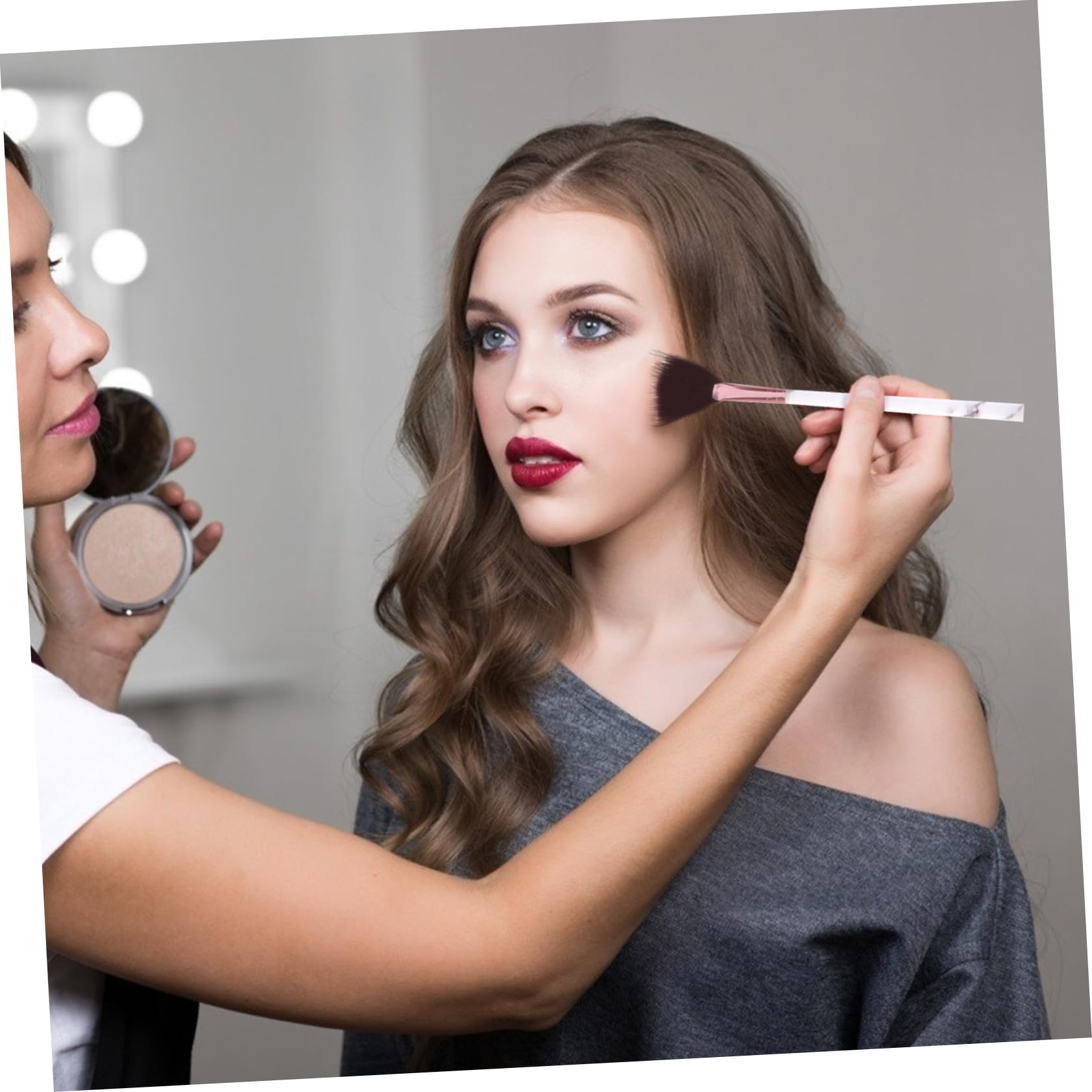 DOITOOL Juego De 30 Brochas De Maquillaje Con Mango De Mármol Y Cerdas De Nailon Para Un Aspecto Natural Para Uso Diario Kit De Brochas Y Borlas De Maquillaje Para Mujeres.