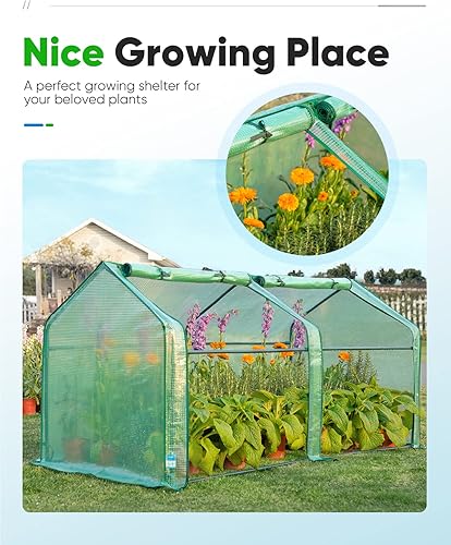 Vista 37 de Quictent Invernadero portátil de 95 pulgadas de ancho x 36 pulgadas de profundidad x 36 pulgadas de alto, 2 ventanas de malla y gran puerta de Verde