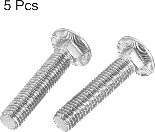 Miniatura 11 de uxcell Perno de carro de 1/2-13x1-1/4" Cuello cuadrado de cabeza redonda Acero inoxidable 304 5pcs