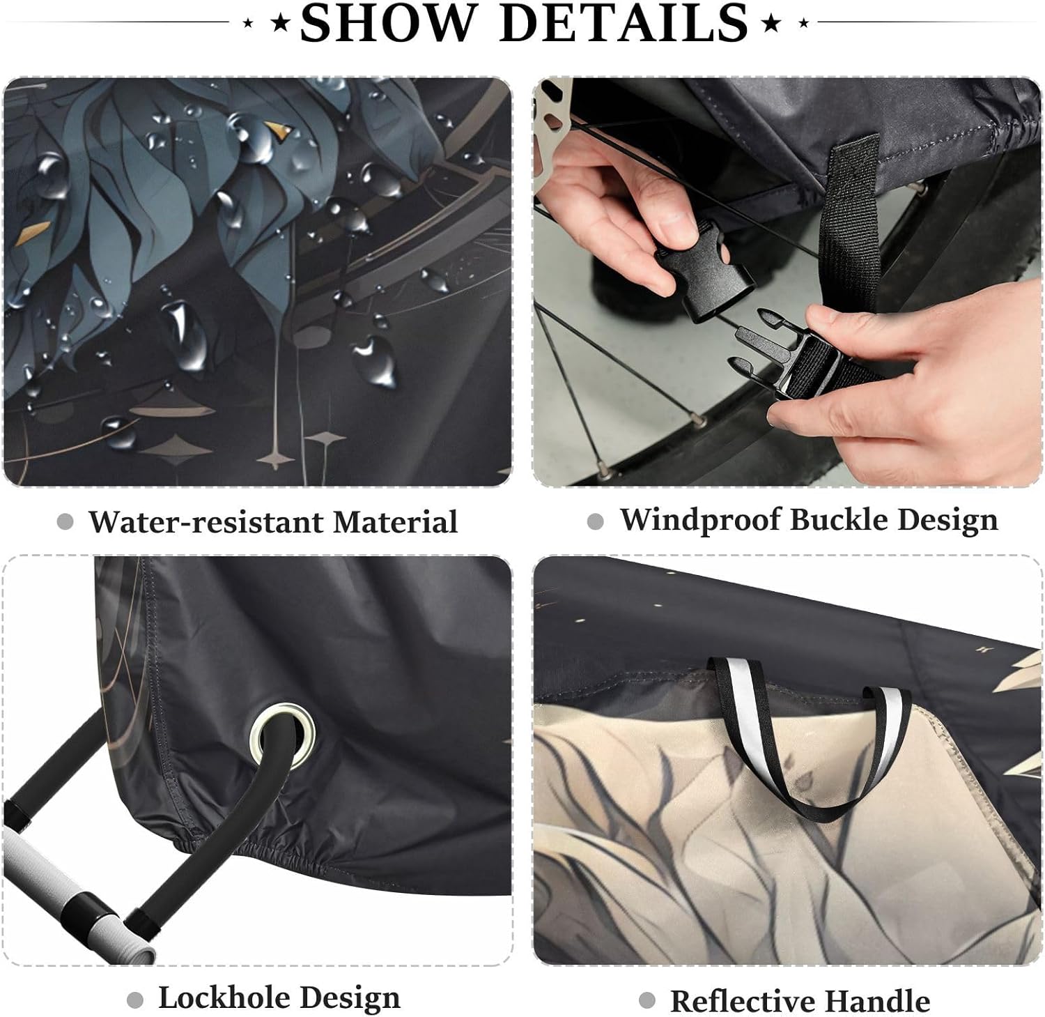 ALAZA Wolf Artwork Bike Cover Waterproof Outdoor Ebike Bicycle Covers Tarp Protection for 1/2 Bikes, Sun UV Dust Wind Proof