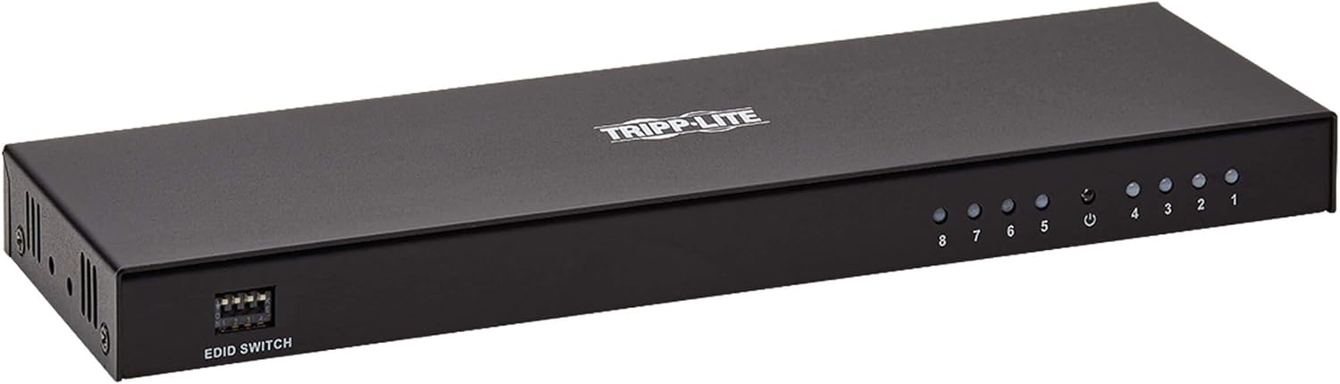 Tripp Lite HDMI Splitter, 8 Port 1 in 8 Out Splitter, 8 Display Compatible, 4K @ 60 Hz, HDCP 2.2, EDID Management (B118-008E-UHD-2)