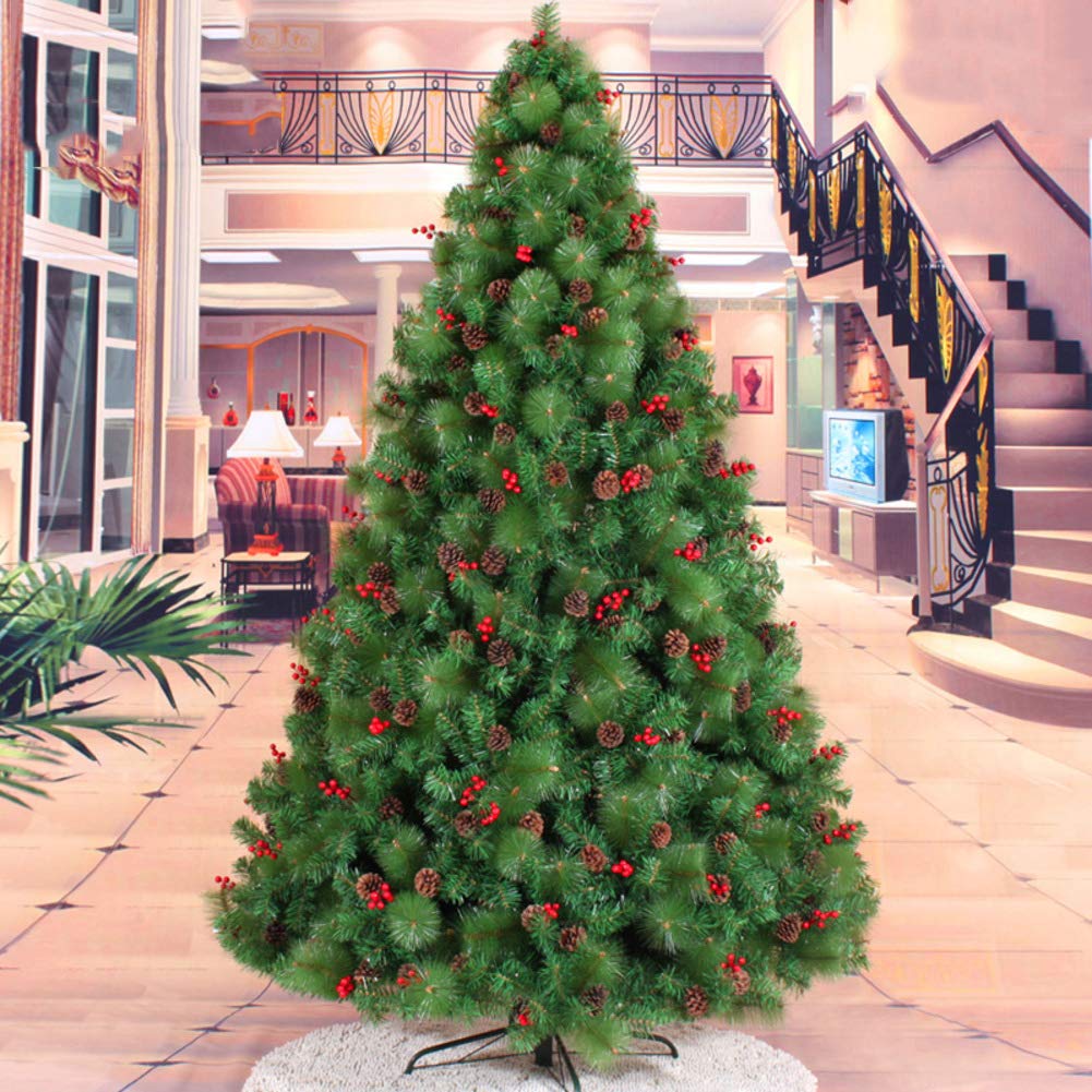 Sjdopulse Red Bk&Mf Unlit Artificial Christmas Tree With Ornaments Pinecone And Berries Xmas Tree Pet Holiday Decor Tree-8Ft,,4Ft(120Cm)