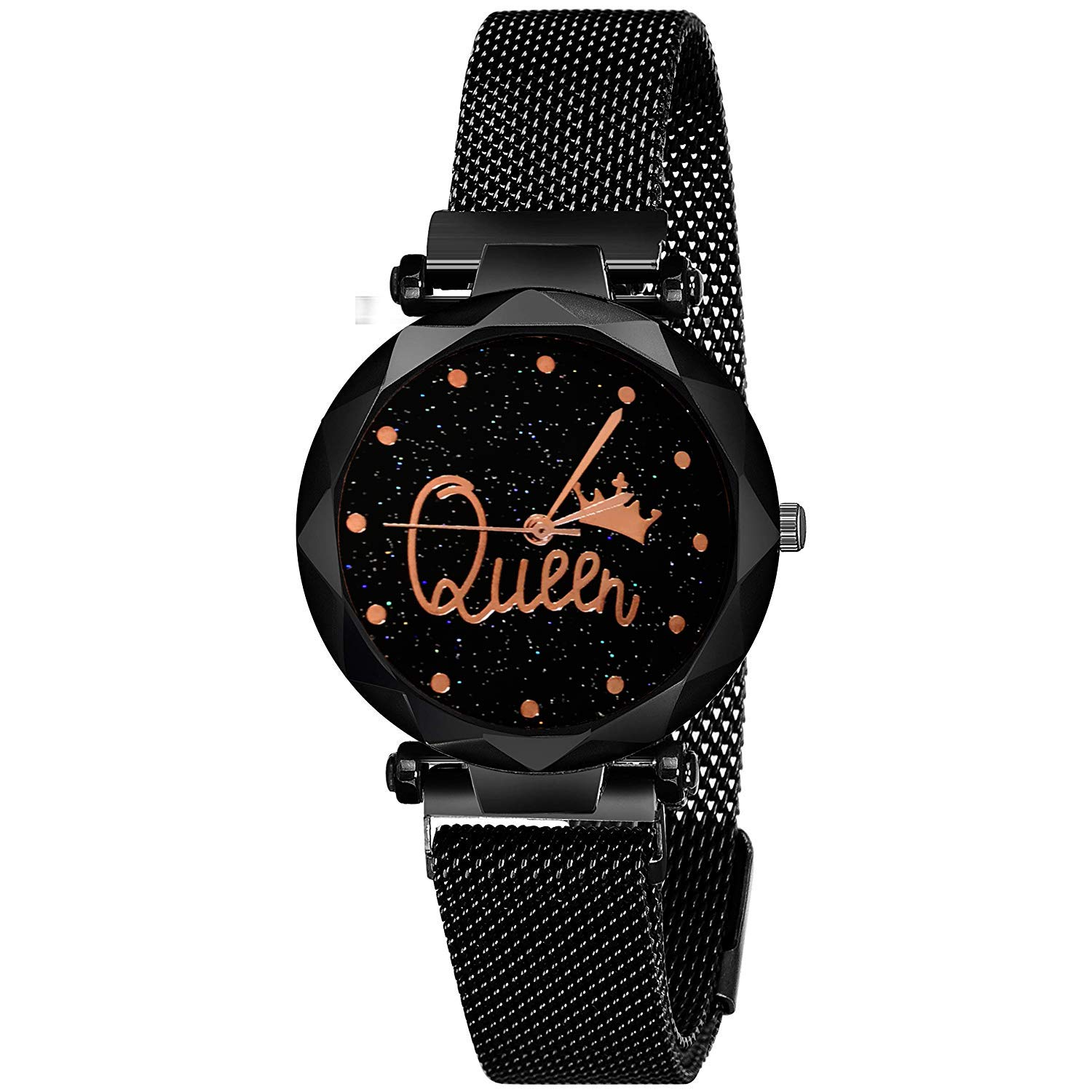 PIVOT Black Color Queen dial Magnet Belt Watch for Girls, Magnet Belt Watch for Women (Black & Gold) (B09RQ3FS68) Amazon Price History, Amazon Price Tracker