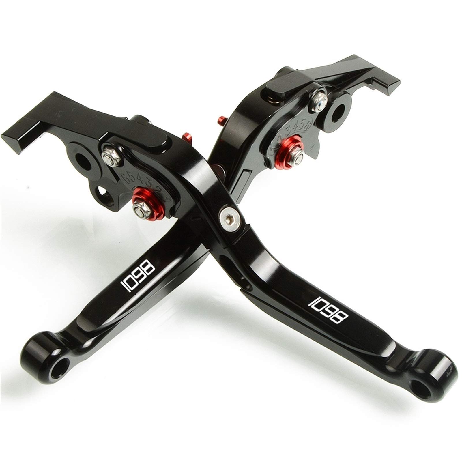 Leve Pieghevoli Regolabili Per DUCATI 1098/1098S/1098 Tricolore 2007-2008 - CNC Alluminio, Anti-rottura - 11