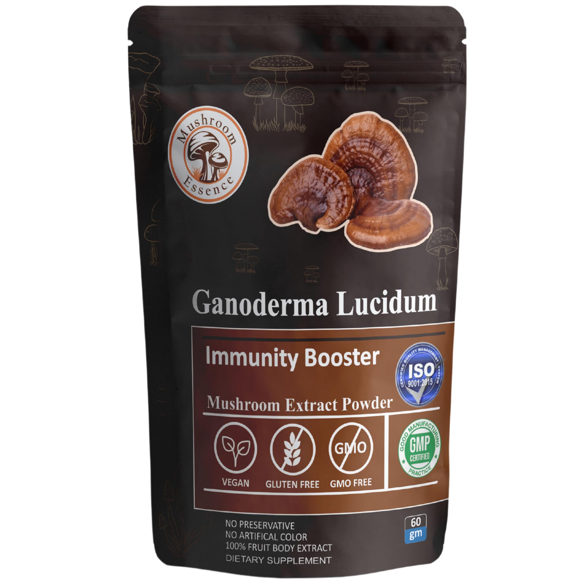 Ganoderma Red Reishi Mushroom Powder Extract 60g - Reishi Mushroom Extract for Immune Support and overall wellness