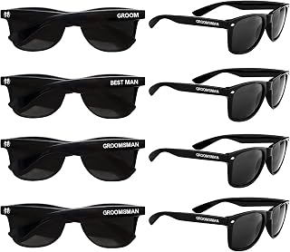 8 Pack Groomsmen Sunglasses - Wedding Sunglasses Set for Groomsman Proposal Gifts, Bachelor Party Favors