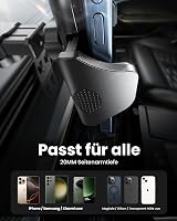 andobil 3-in-1 Univerzális Autós Telefontartó - Szellőzőrácsra és Szélvédőre, Karbon Fekete, iPhone Samsung Huawei Xiaomi Kompatibilis 6