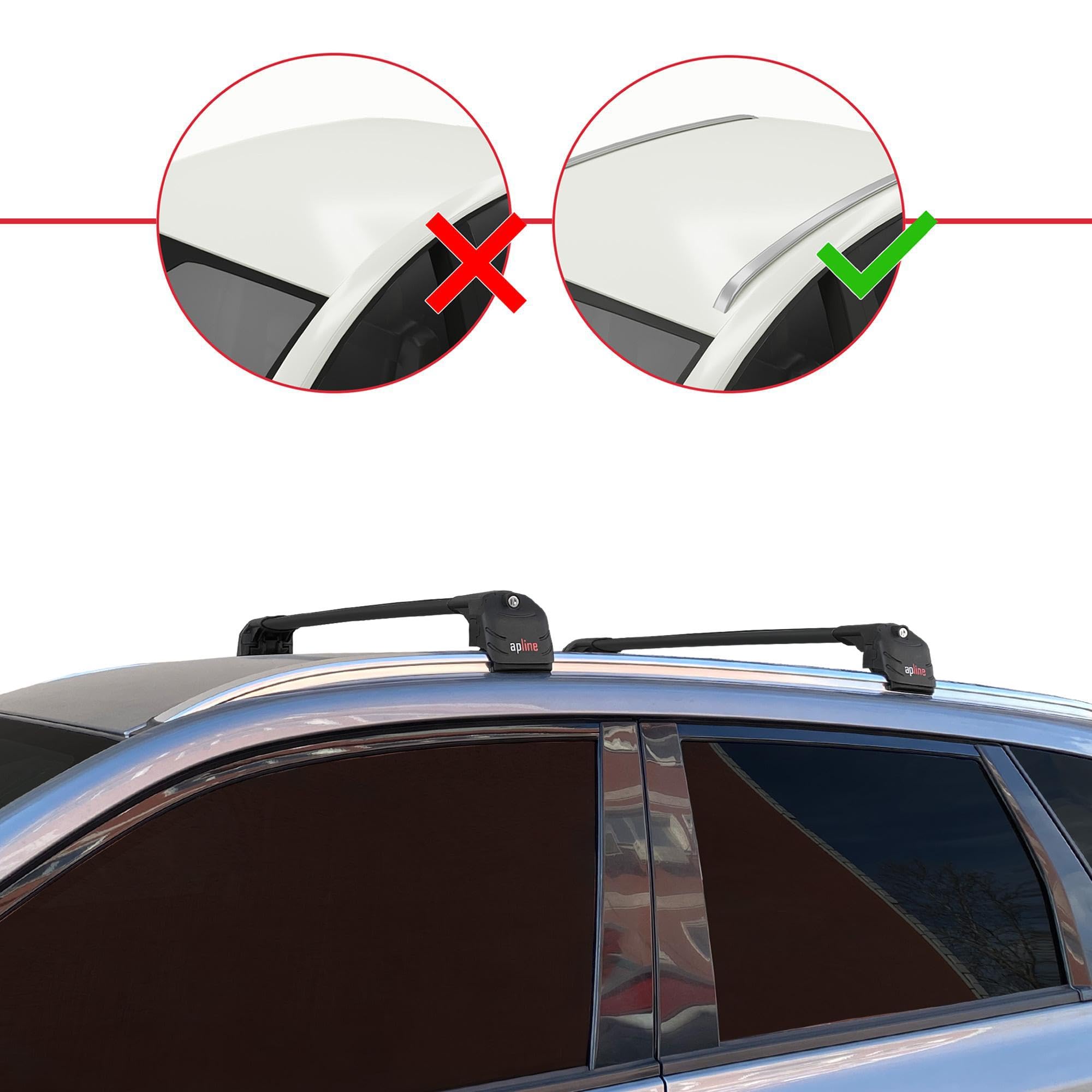 Compatibile con Suzuki Vitara/Escudo (LY) 2015-2026 Modello ACE-2 Barre Tetto Portapacchi Auto Barre Portatutto Nero Alluminio 2 Barre