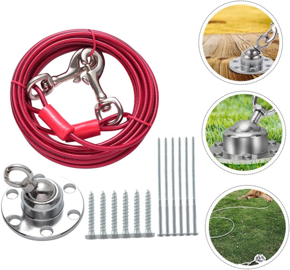 Rotating Stainless Steel Dog Stake with Swivel Ball Large Dog Anchor for Outdoor Camping Fixed Tie-Out Pile Ground Spike for Heavy Duty Use