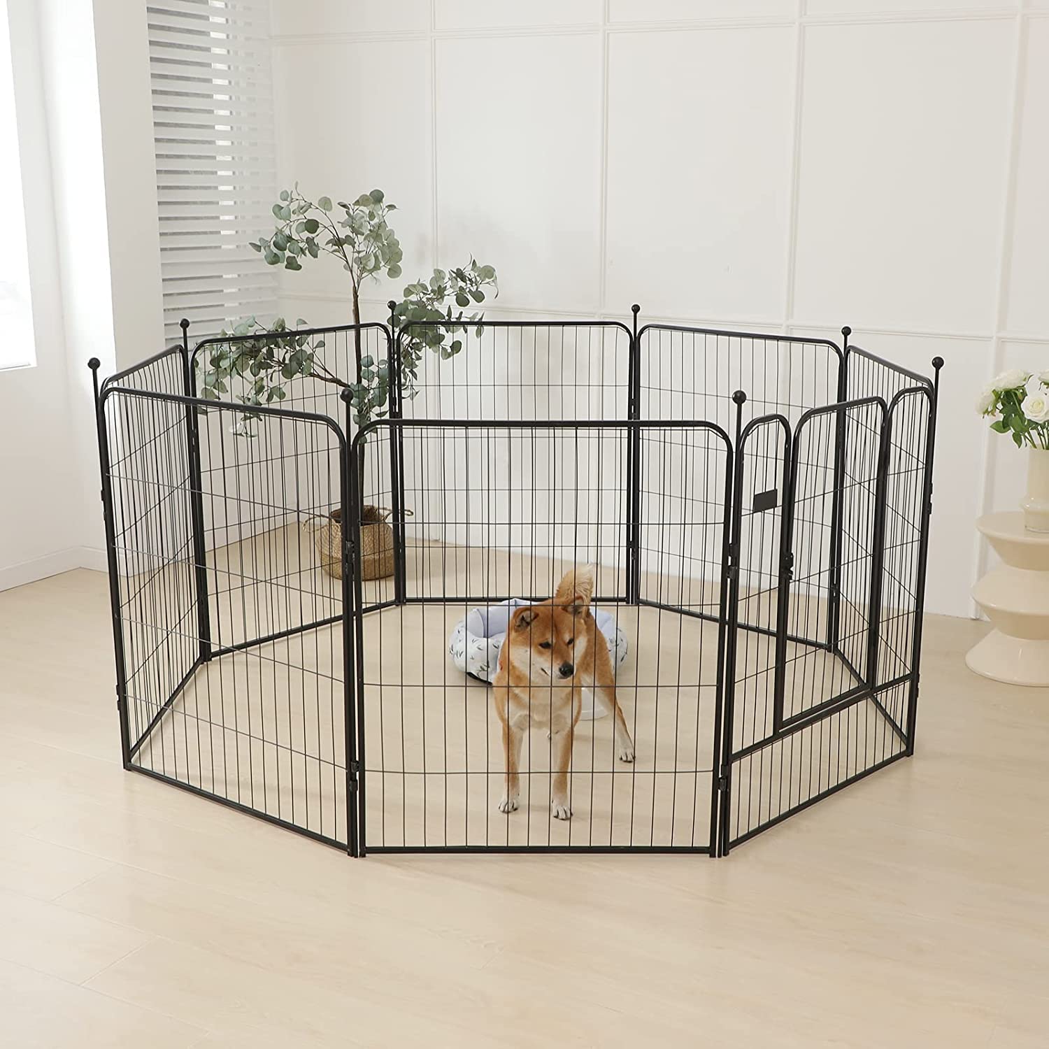 ペットフェンス ペットサークル 大型犬 中型犬 高さ100cm Amazon | ペットフェンス 大型犬 ペットサークル 中型犬 高さ