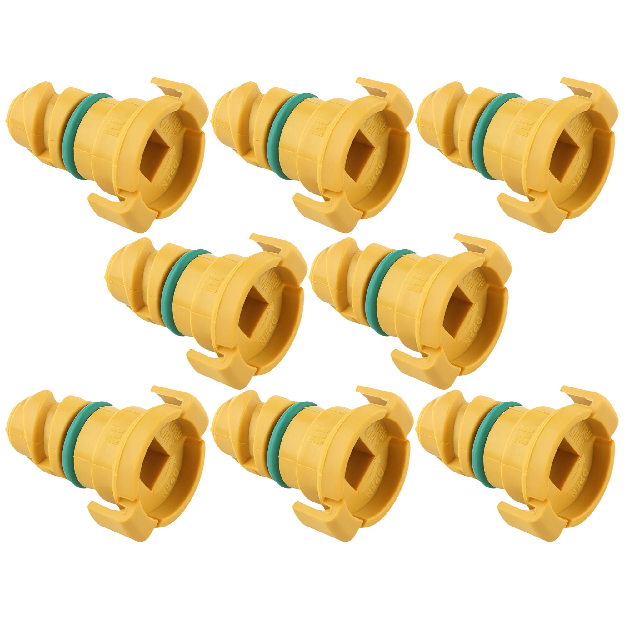 8 Pcs BC3Z-6730-A Oil Drain Plugs for Ford Durable Nylon Drain Plug Set Replacement Yellow Green Engine Plug Compatible with Ford F-150 F150 Mustang