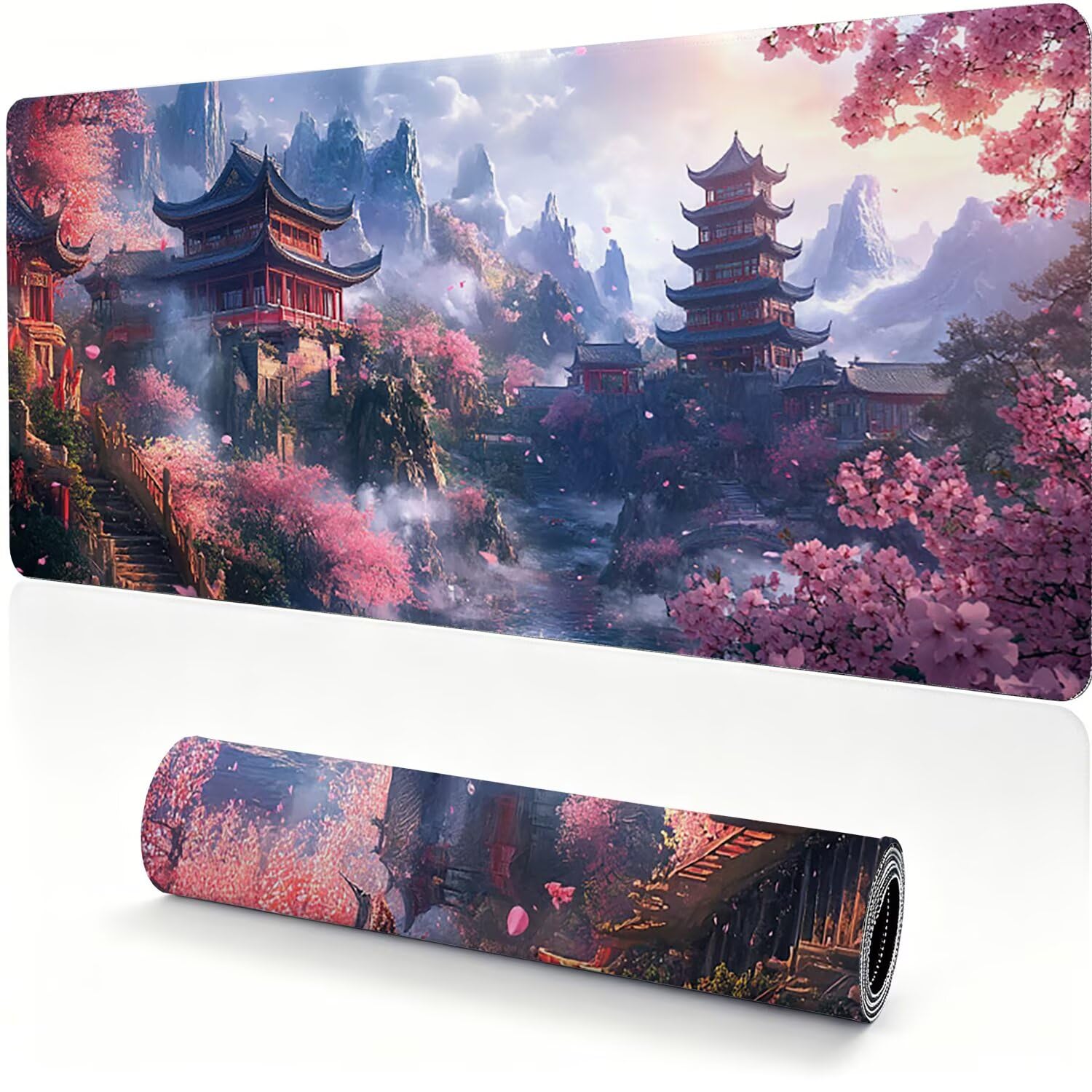 Tappetino Mouse Gaming XXL, Mousepad 1200x600x4mm attico fiore 0x0-173 | Tappetino Scrivania con Base in Gomma Antiscivolo Bordi Cuciti per Computer, PC, Migliora la Precisione e la Velocità