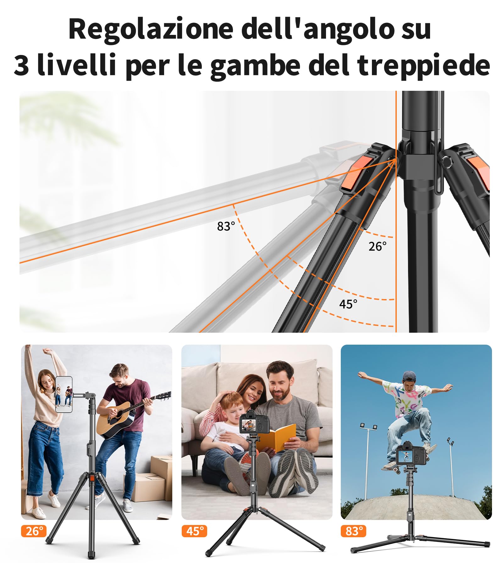 XXZU 187cm Magnetico Treppiede Smartphone, Leggero Treppiede Fotocamera con Telecomando e Supporto Magnetico, Treppiede in Alluminio Portatile da Viaggio per iPhone/Android/Fotocamera/Proiettore