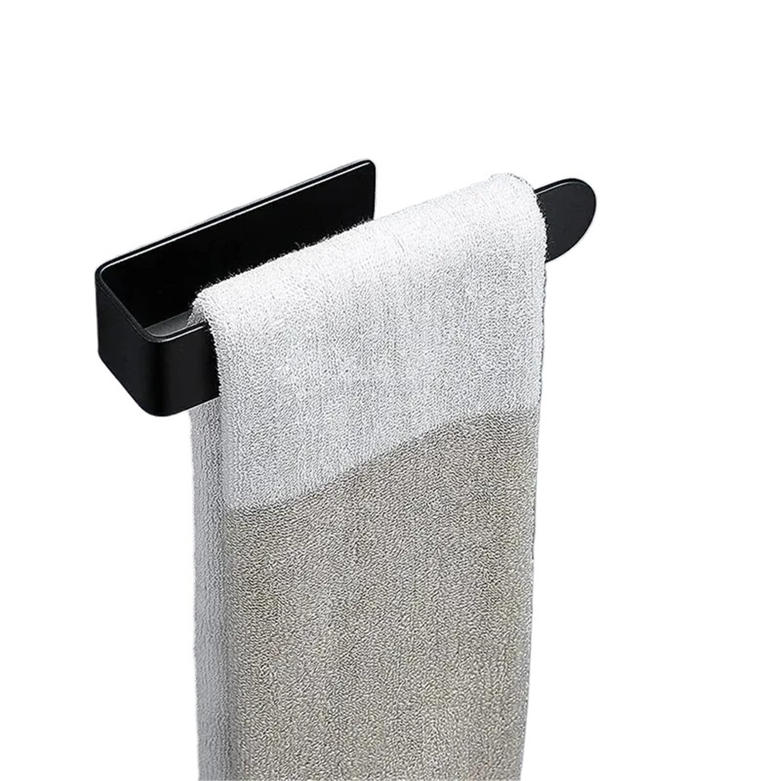 Towel Rack Non-punched Bathroom Self-adhesive Kitchen Hand Household Items for Bathroom(37CM Black)