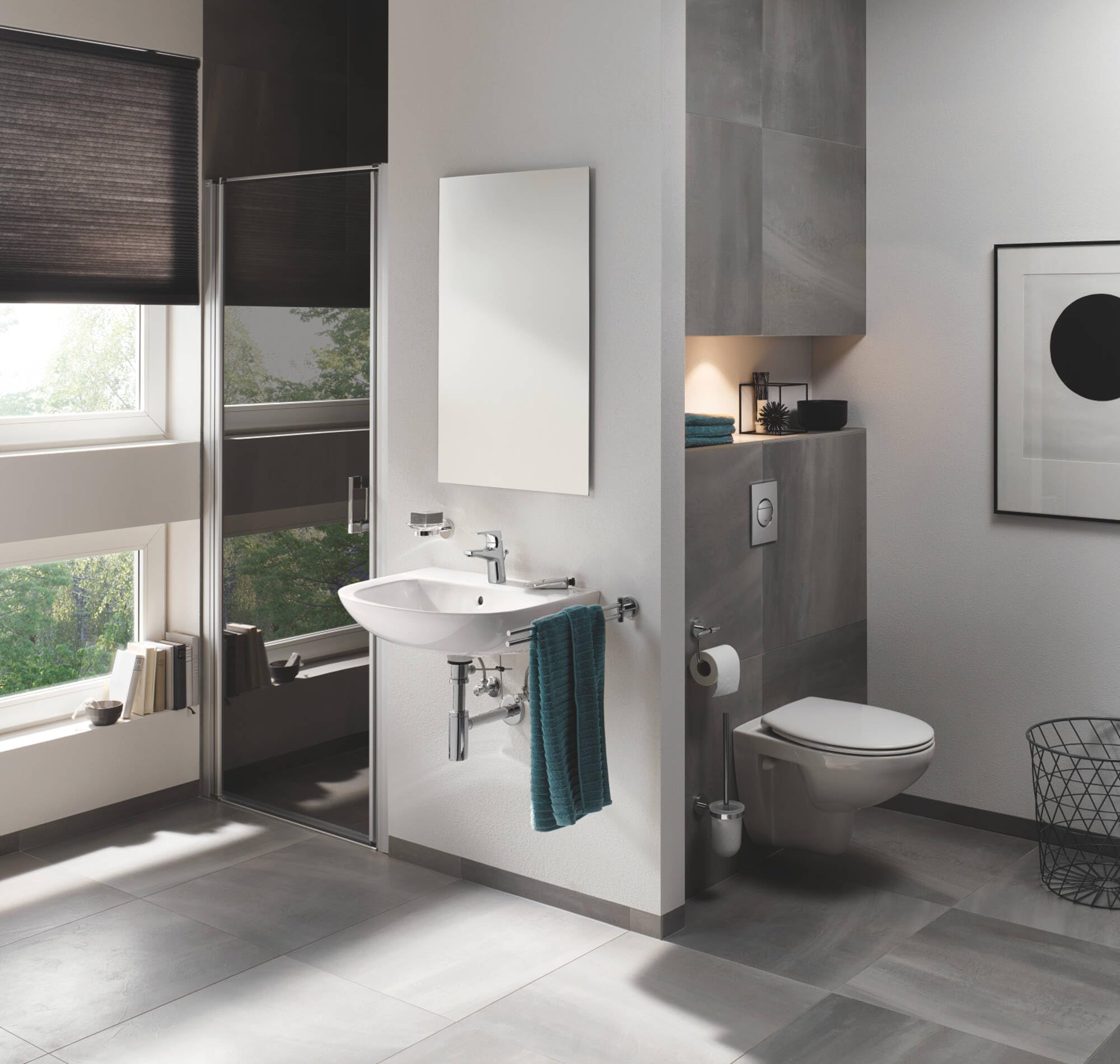 Grohe Start Flow- Grifo de lavabo monomando S (vaciador automático, menor consumo de agua, altura 144mm), cromo, ref. 23809000
