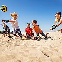 Vista 6 de Sosation 3 Juego de Mangas de Brazo y Rodilleras de Voleibol para Niños, Mangas de Antebrazo Suave con Protección y Abrazadera para Pulgar