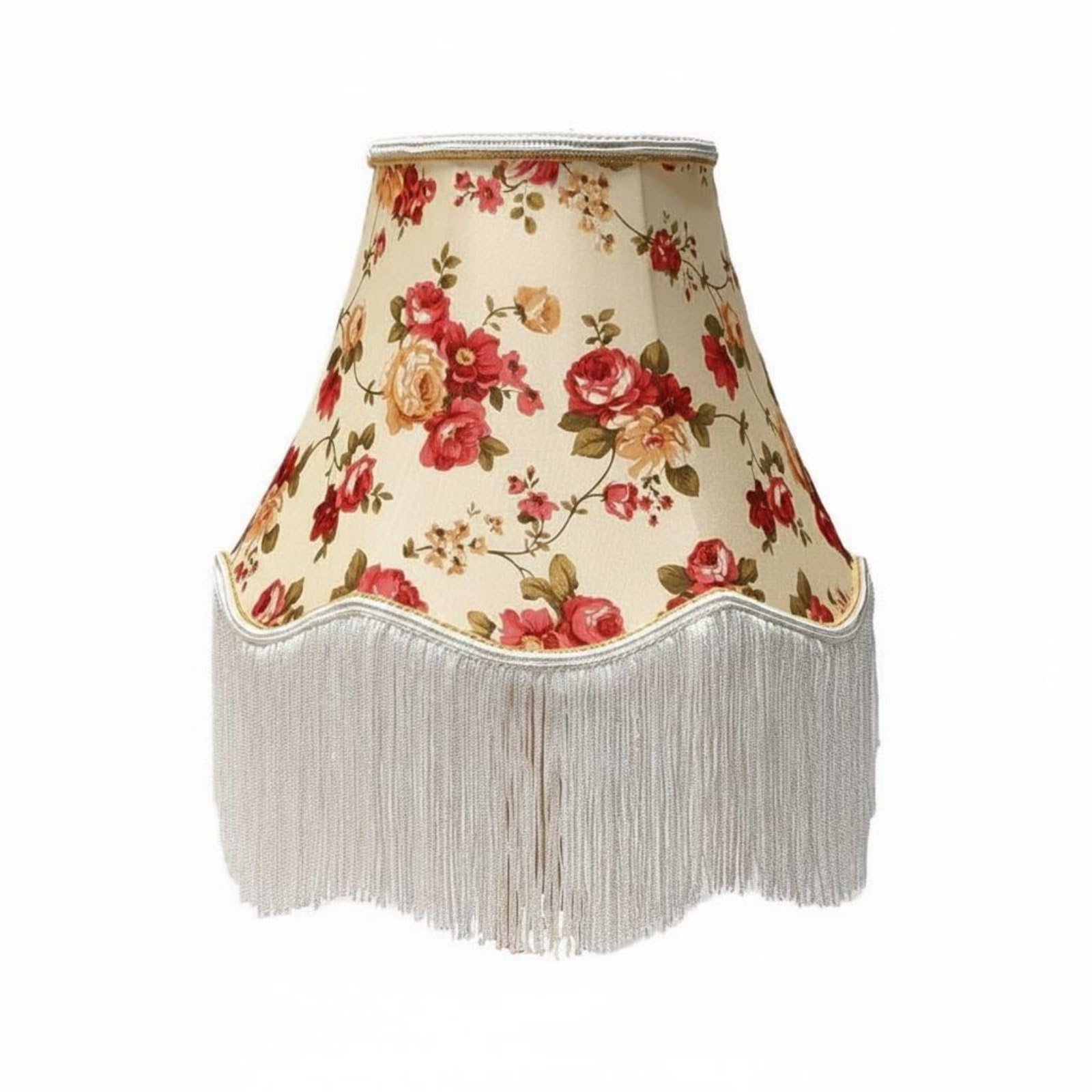 Handmade Vintage Tassel Lampshade Light Luxury Design Tassel Lamp Shade Ambient Lighting Cloth Lampshade Fringed Trim for Bedroom, Living Room, Red Peony Tassel | Home & Garden-image-45